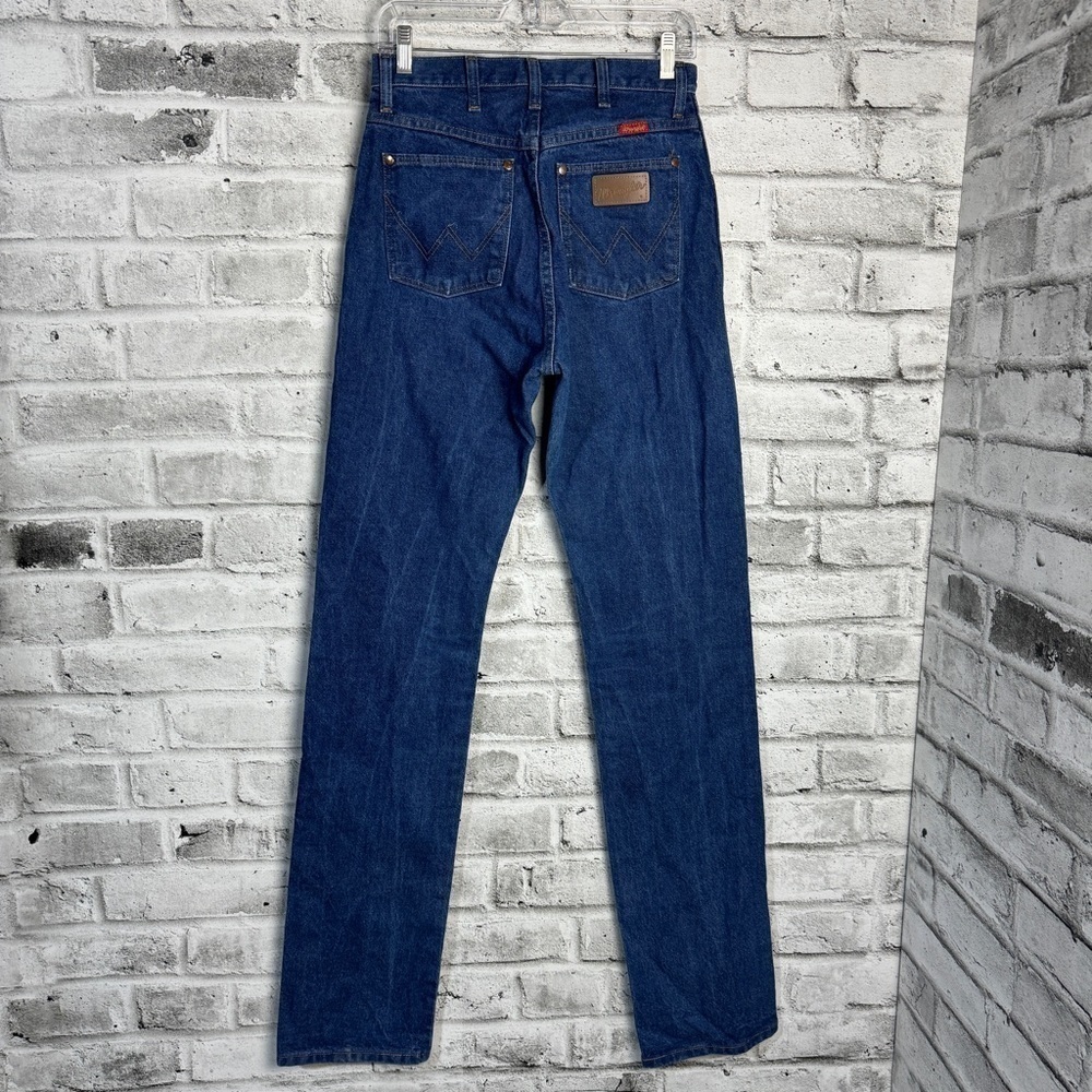 Wrangler Vintage High Rise Jeans Cowgirl Cut Straight Leg Long 38 Inseam Denim